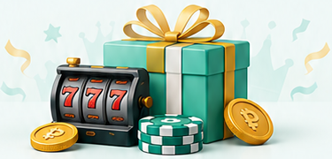 Gift, slot machine and chips